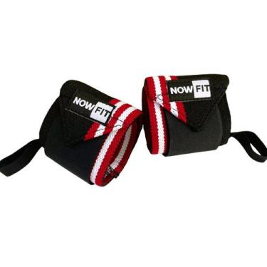 Imagem de Par de munhequeira elástica NOWFIT redwhite