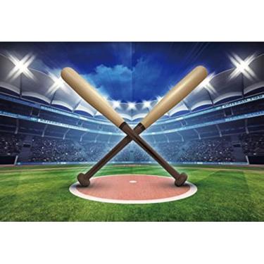 Imagem de Cenário de foto de beisebol - Fundo de fotografia - Yeele 7 x 5ft Baseball Sports Game Stadium Cenário fotos de cenário para recém nascido menino crianças retrato Photo Booth Shooting Family Photographic Studio Props