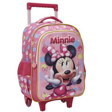 Imagem de Mochila Rodinhas Escolar Minnie Mouse Disney Infantil Rosa - Xeryus, R