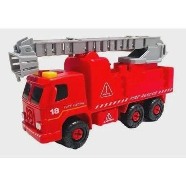 Imagem de Caminhão De Bombeiro  Monta E Desmonta Brinquedo Didático - Toy king