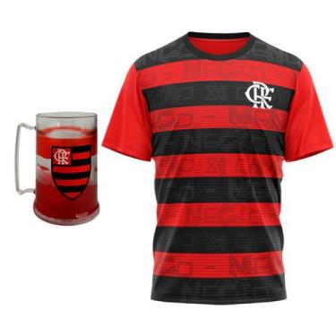 Imagem de Kit Flamengo Oficial - Camisa Shout + Caneca - Masculino, G, Vermelho
