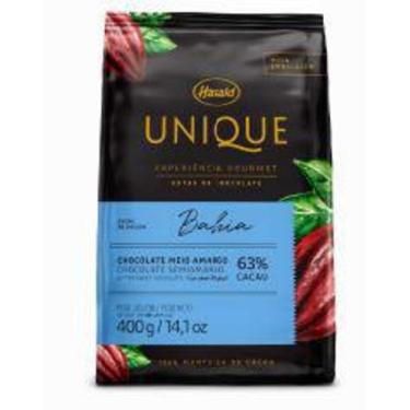 Imagem de Gotas de chocolate meio amargo bahia 63% cacau unique 400g - harald