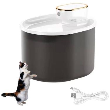 Imagem de Bebedouro Fonte de Agua Cao Gato Pet Cachorro Animal de Estimaçao Sensor Presença Movimento Reservatorio 3 Litros USB Bateria Recarregavel Silencioso
