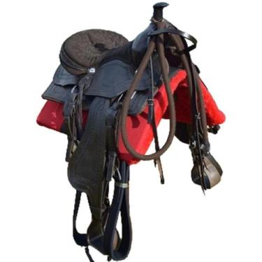 Imagem de Sela Americana Quarto de Milha Luxo Marrom Completa - Selaria Marçal