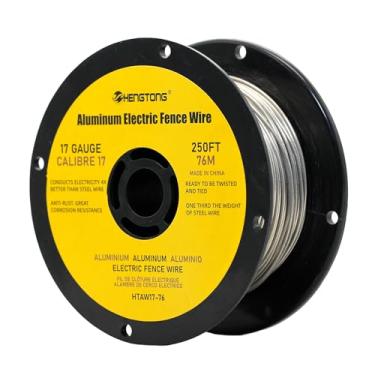 Imagem de HENGTONG Fio de Alumínio Calibre 17 para Cerca Elétrica, Fio de Alumínio para Cerca Elétrica de 250 Pés (76 M) para Cerca de Jardim, Cerca de Arame para Galinhas, Alta Condutividade E Durabilidade