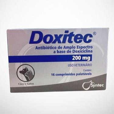 Imagem de Doxitec 200mg 16 Comprimidos Antibiótico para Cachorro Gato Pet Original Syntec Doença do Carrapato