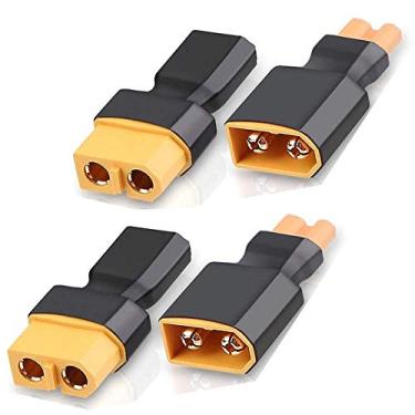 Imagem de 2 pares sem fios XT30 para XT60 plugue fêmea macho adaptador conector sem fio para RC FPV drone carro Lipo NiMH carregador de bateria ESC