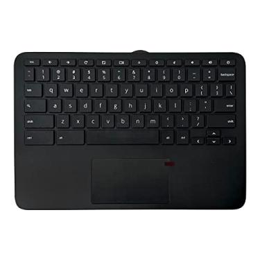 Imagem de Partsatoz Capa superior de apoio para as mãos para laptop com teclado dos EUA Touchpad substituição para HP Chromebook 11MK G9 EE (MediaTek) M44258-001 - Preto
