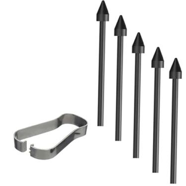 Imagem de 5 pontas de caneta para Samsung Galaxy Book Pro 360 3 S pontas de caneta de substituição para Galaxy Book Pro 360 2 S + 1 pinça (preto)