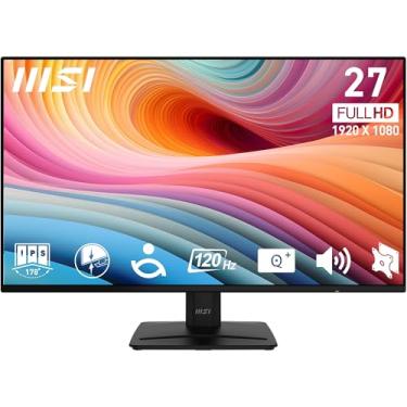 Imagem de MSI PRO MP271A E2 68.6 cm IPS 1920 x 1080 (FHD) monitor de escritório para jogos, 120Hz, sincronização livre, HDMI, DisplayPort, porta VGA, montagem VESA, inclinação, alto-falante, bisel fino de 4