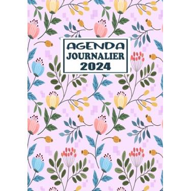 Imagem de Agenda Journalier 2024: Restez Organisé du 1er janvier 2024 au 31 décembre 2024 | Pages de Contacts, Emplois du Temps, Journal de Mots de Passe, Jours Fériés, Anniversaires et Bien Plus Encore !