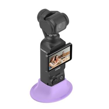 Imagem de BRDRC Suporte base de bolso com 3 suportes, suporte de mesa, suporte estável, antiderrapante, adaptador de expansão para DJI Osmo Pocket 3 Creator Combo Handle Accessories (roxo)