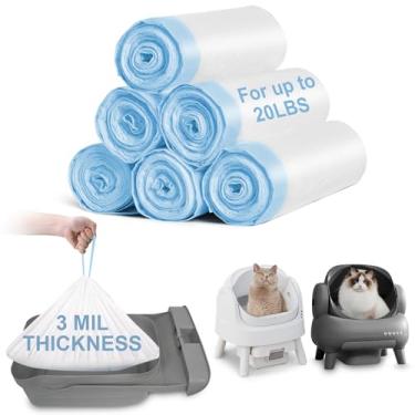 Imagem de ELEGX Forros de caixa de areia de 120 unidades, extra espessos de 3 MIL para serviço pesado, saco de lixo robô de limpeza automática para gatos, 68,8 cm x 32,8 cm, compatível com Neakasa M1 caixa de