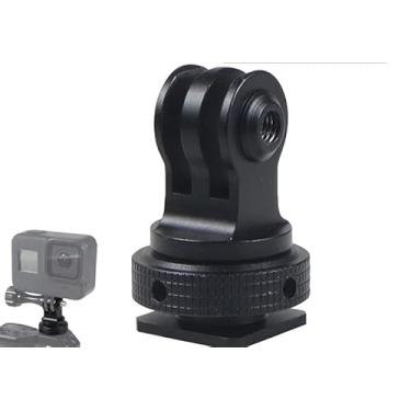 Imagem de Ranhura para cartão de ajuste de 360 graus para câmera GoPro13 Action3 ajustável com amortecimento giratório de assento giratório suporte de câmera adaptador de tripé de alumínio