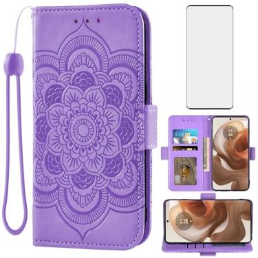 Imagem de Asuwish Capa para celular Motorola Edge 50 Ultra/Moto X50 Ultra com protetor de tela de vidro temperado e suporte flip para cartão de crédito acessórios para celular Edge50 50 Ultra 2024 feminino