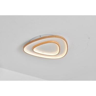 Imagem de Plafon Oreo Moderno Led 53Cm Madeira E Branco