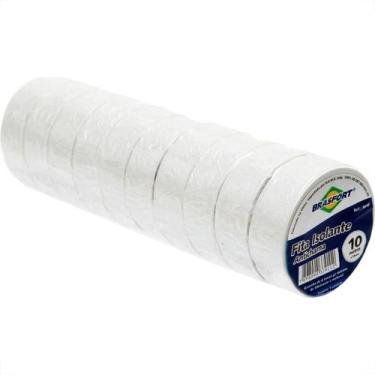 Imagem de Fita Isolante Brasfort 10M X 19Mm Branca 8648 - Kit C/10