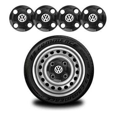 Imagem de Jogo 4 Calotinha Central Vw Aro 13 14 15 Gol G1 Quadrado - B3 COMERCE,