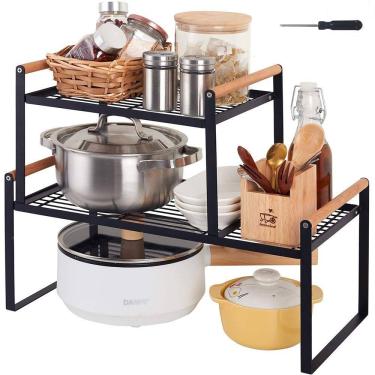 Imagem de Prateleira de bancada de cozinha DOTORYDESIGN, empilhável, ampla, pacote com 2