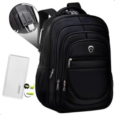 Imagem de Kit Mochila Escolar Faculdade Anti Furto + Carregador Portátil Slim Ca