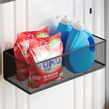 Imagem de Prateleira magnética para máquina de lavar, prateleira de secadora, cesto magnético de fiapos para lavanderia, suporte de especiarias, organizador de cesta magnética para lavanderia e cozinha, 1