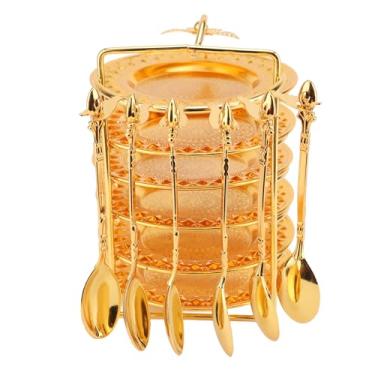 Imagem de Pratos de Comida de Bolo, 6 Bandejas 6 Colheres de Sopa de Prato Colher Versátil para Lanches de Frutas (Tipo 1)