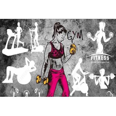 Imagem de Lcythiazole Murais de papel de parede de tamanho personalizado: mural de papel de parede de ginástica, arte de parede de academia, papel de parede 3D grande, mural de papel de parede de estádio, mural