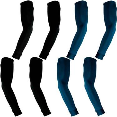 Imagem de Kit 4 pares de manguitos com proteção UV50+ - EX311, 2 pretos, 2 azul 