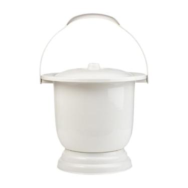 Imagem de harayaa Panela de câmara maconha urinária espessada vaso sanitário portátil spittoon microfone com tampa para adultos crianças usam casa homens homens idosos, Branco