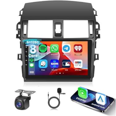 Imagem de [6G + 128G] Rádio automotivo de 8 núcleos para Toyota Corolla 2009-2013 Android estéreo para carro com Bluetooth GPS, tela sensível ao toque Hodozzy de 23 cm com carplay sem fio Android Auto, WiFi USB