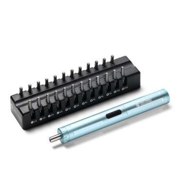 Imagem de SainSmart Chave de fenda elétrica com 24 pontas magnéticas, conjunto de chaves de fenda sem fio com torque de 9 engrenagens, banco de potência de 4000 mAh, para celular, câmera, laptop, relógio