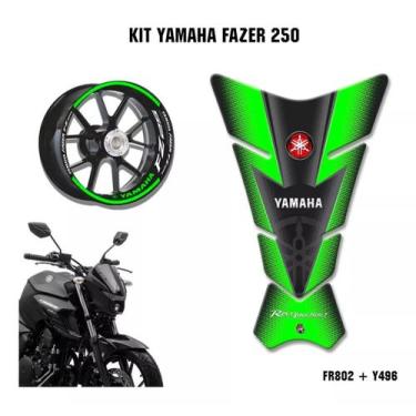 Imagem de Kit Adesivos Yamaha Fazer 250 Fz25 Friso Tankpad Y496 - Resitank