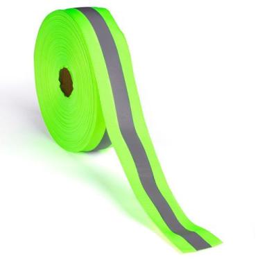 Imagem de Fita De Gorgurão Com Faixa Refletiva 50mm Verde - 5 Metros - GAL COMÉR