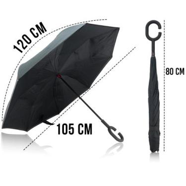 Imagem de Guarda chuva invertido tecido duplo impermeável hastes reforçadas cont