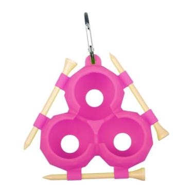 Imagem de Deevoka Porta de camisetas de bola de golfe, porta -bolas de golfe com clipe, segura 3 bolas de golfe, Rosa Vermelha
