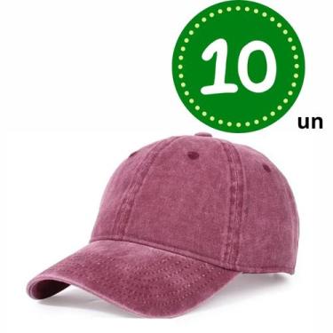 Imagem de Kit 10 Bonés Sarja de Beisebol Liso Aba Curva Esportivo Unissex Para C