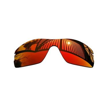 Imagem de MYCOURAG Lentes de reposição polarizadas com proteção UV para óculos de sol Oakley Radar Pitch – Vermelho Fogo Revestido Espelhado Polarizado