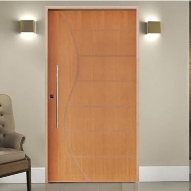Imagem de Kit Porta de Madeira Pivotante 210x102cm Batente 14cm Fechadura 803 Ro