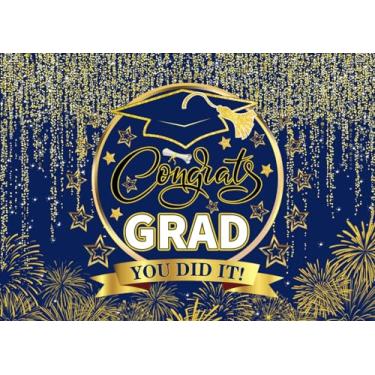 Imagem de Alltten Pano de fundo de formatura 2025 Congrats Grad Backdrop Parabéns Banner de festa de formatura 3 x 2,4 m F170