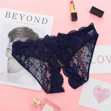 Imagem de Calcinha Feminina Sexy com Abertura Especial Renda Preta - Master