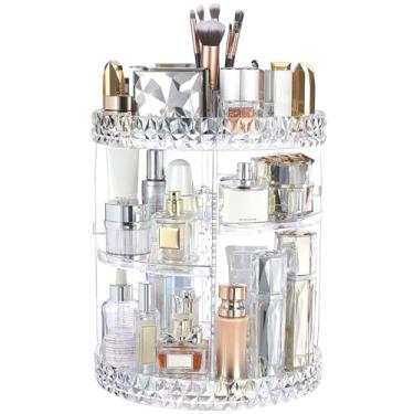 Imagem de Organizador De Acrílico Giratório 360º Para Cosméticos Porta Maquiagem Reforçado Para Colocar Em Quarto Penteaderas Top