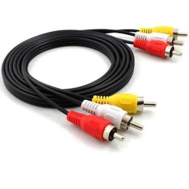 Imagem de Cabo Rca 3 Macho X 3 Macho 5 Metros Alta Qualidade Vídeo - Sem marca