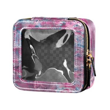 Imagem de Fitrendlovey Bolsa de maquiagem portátil com zíper com design de claraboia grande para artigos de higiene pessoal e cosméticos de viagem, T4, one size