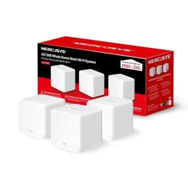 Imagem de MERCUSYS Halo H30G (3-PACK) - Sistema Wi-Fi Mesh AC1300 para toda a casa, 2 portas Gigabit 10/100/1000 Mbps, cobertura de até 320 m², configuração fácil de aplicativo