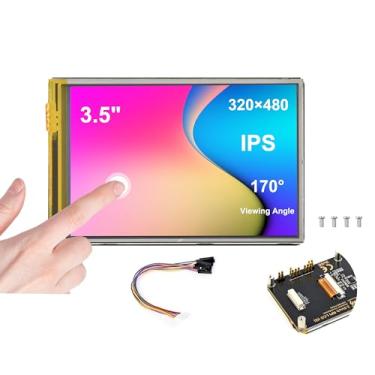 Imagem de Tela sensível ao toque de 8.9 cm compatível com RPi 5/4B/3B+/3B/3A+/Pico W/Pico 2W/2/ ESP32, 320x480, IPS LCD, SPI e I2C, conexões duplas de cabo Pigo ou 11PIN