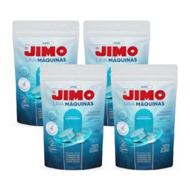 Imagem de 4 Kit Jimo Pastilha Limpa Máquina De Lavar Louça 2x17g Detergente Produto Removedora Resíduos Desengordurante