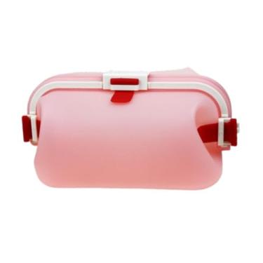 Imagem de Ｂｅｓｇａ Silicone Lunch Box Storage Storage Rechaner reutilizável Polícia dobrável à prova de maquiagem Bolsa de organizador para Mackpacking ao ar livre RV, Rosa