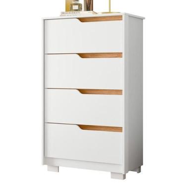 Imagem de Cômoda Sole 4 Gavetas Branco/Freijó (Vistas Flex) - ABZ - Albatroz