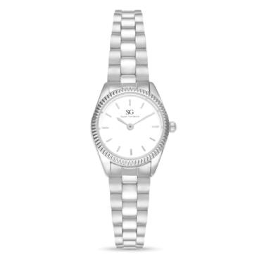 Imagem de Relógio Feminino Celeste Silver Mini Prata com Bisel Canelado Saint Germain