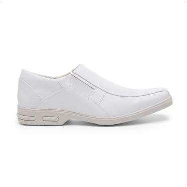 Imagem de Sapato Branco Enfermagem Masculino Confortavel Resistente - Bertelli, 